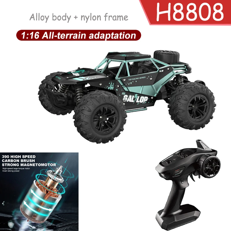 

H8808 High-speed Car 1:16 Suv Four-wheel Drive Climbing Car Wireless Speed 35km/h Wear-resistant Compressive Rc Car Boy Toy