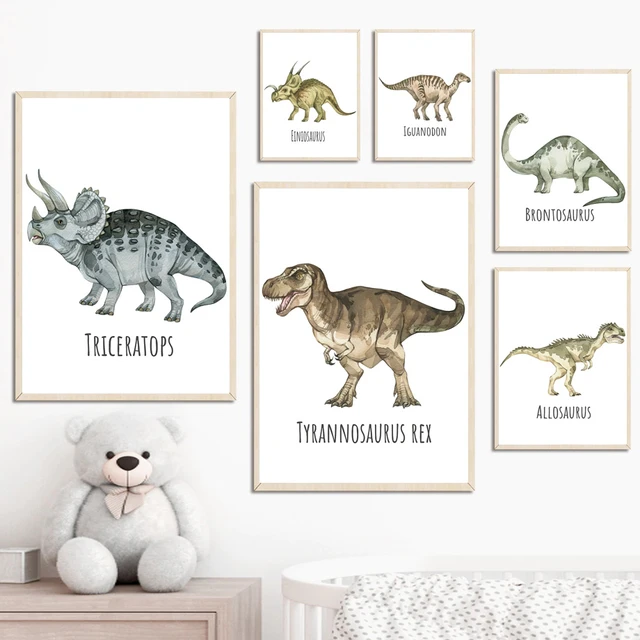 Dinosaur Print Dinosaur Poster Dinosaur Wall Art Dino Print Dinosaur Art  Print Educational Posters Kids Room Decor Art for Kids Room 