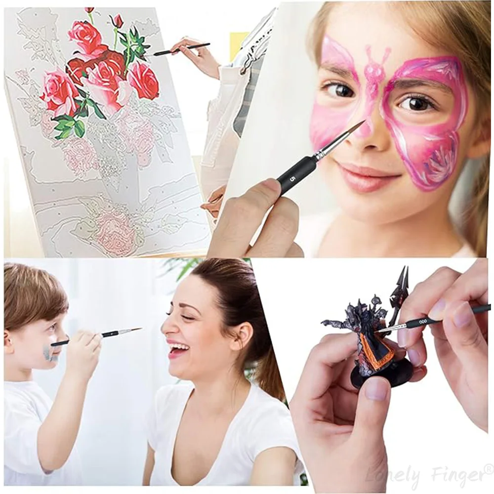 Miniature Detail Paint Brush Set 4