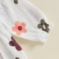 Citgeett-Ensemble à manches longues pour bébés filles, imprimé floral, costume de batterie à volants, nœud, bande de sauna, vêtements d'automne 6