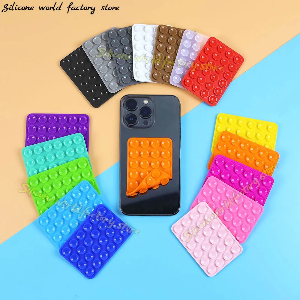 Silicone World Multifunctional Double-sided Silicone Suction Phone Holder Phone Case Anti-Slip Back Stickers Mat Wall Stand