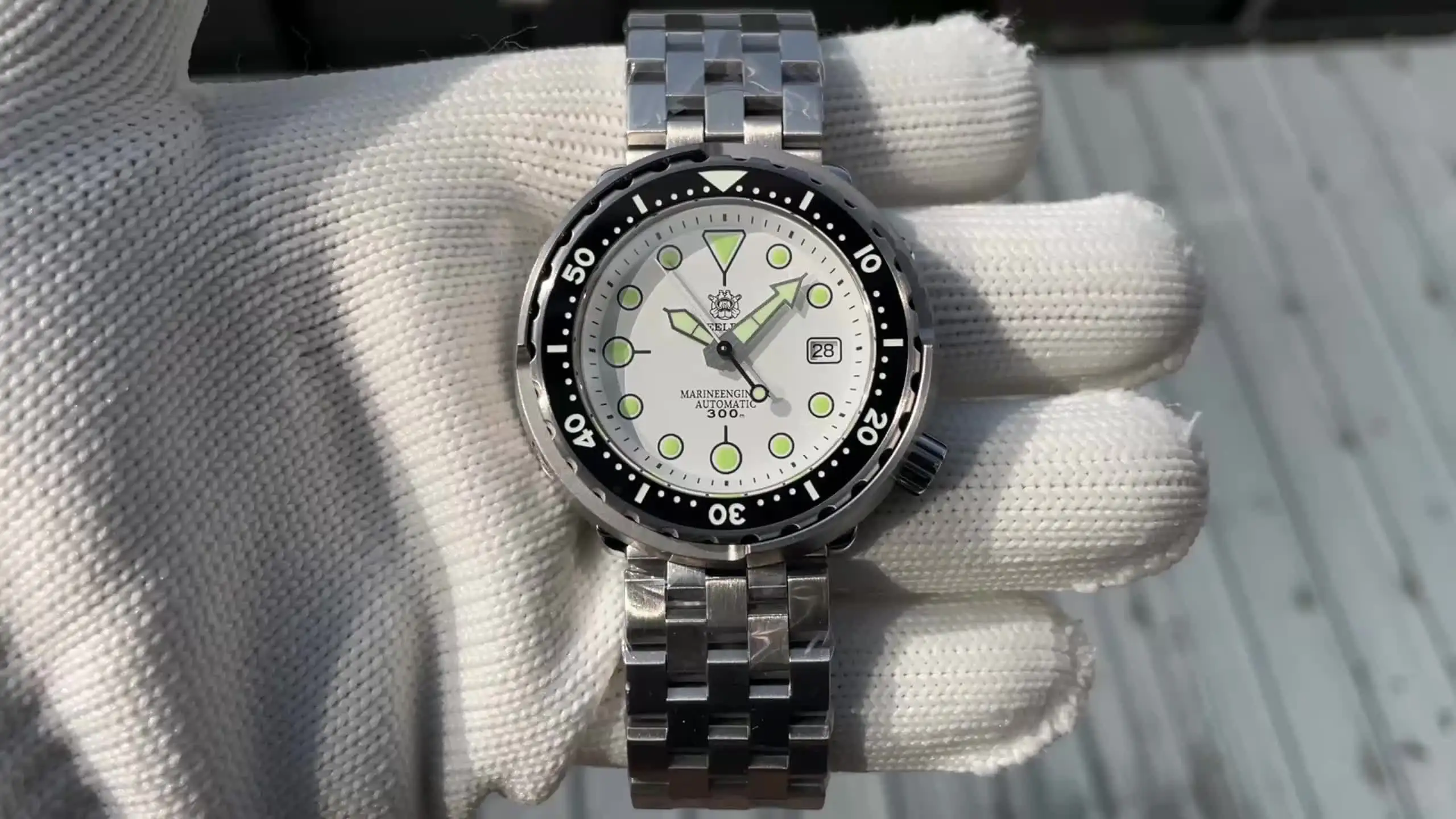 Мужские автоматические часы Steeldive SD1975 белые