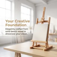 Easy Angle Adjustment 28cm Wood Easel Beech Foldable Table Easel Multi-Groove Freestanding Painting Easel Daily Ornament Display 1