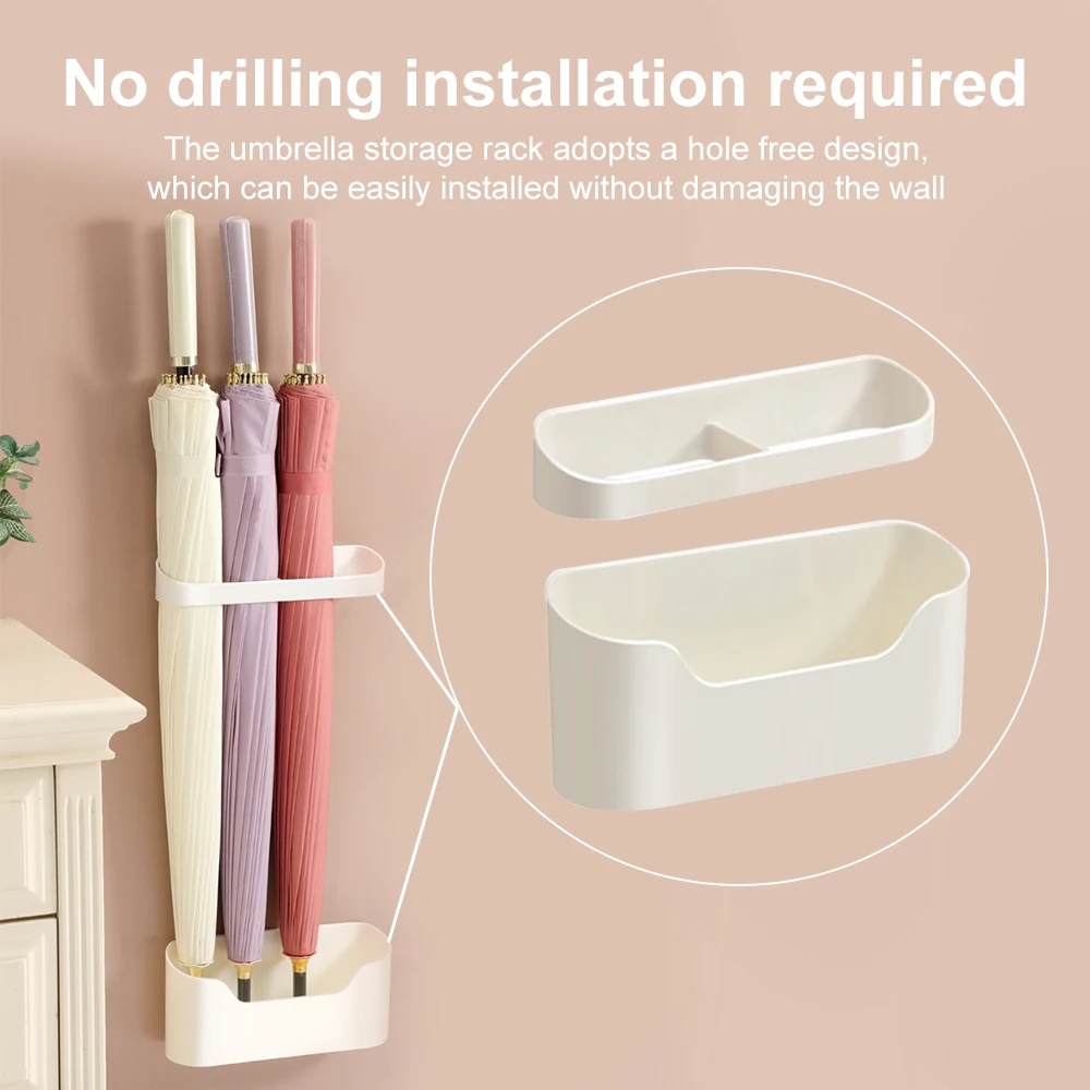 Umbrella Holder Wall Hanging Umbrella Holder Adjustable Entryway Simple for Long and Short Removable Organizer Shelf