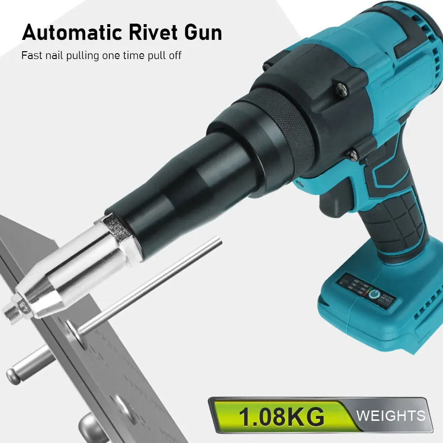 Automatic Cordless Rivet Gun High Speed Fastening Portable Handheld Electric Rivet Gun for Car Repair Construction Projects