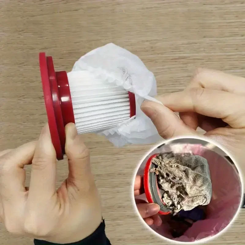 Vacuum Cleaner Filter Cover 50pcs Disposable Washable Non-woven Fabric for Handheld Vacuum Cleaner