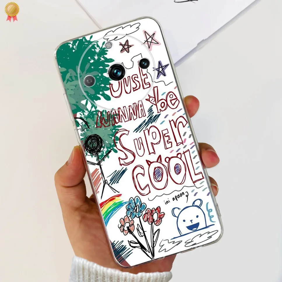 Clear Cute Cartoon Cat Soft Silicone TPU Back Cover