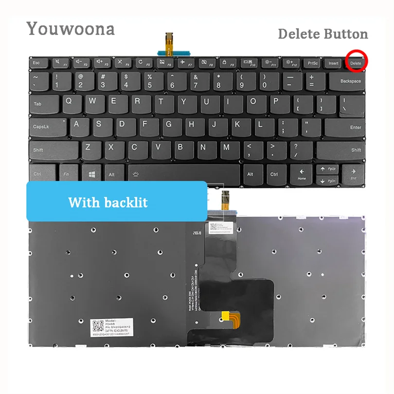 Teclado do Laptop Original para Lenovo V14-iwl V14-iil V14-ikb V14-ada V14-are E4150 Novo - Imagem 3