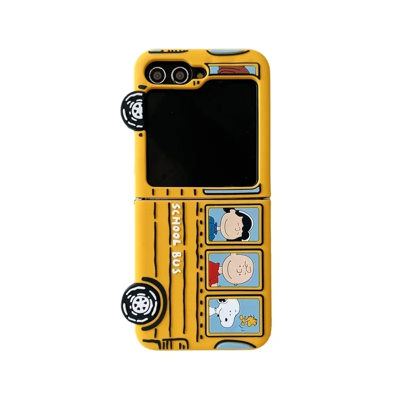 thumbnail image 1 of Funda de teléfono con dibujos animados en 3D de Peanuts, Snoopy y Charlie Brown para Samsung Galaxy Z Flip 6, 5, 5G, 4, 3, funda de silicona suave con cordón, 1 of 5