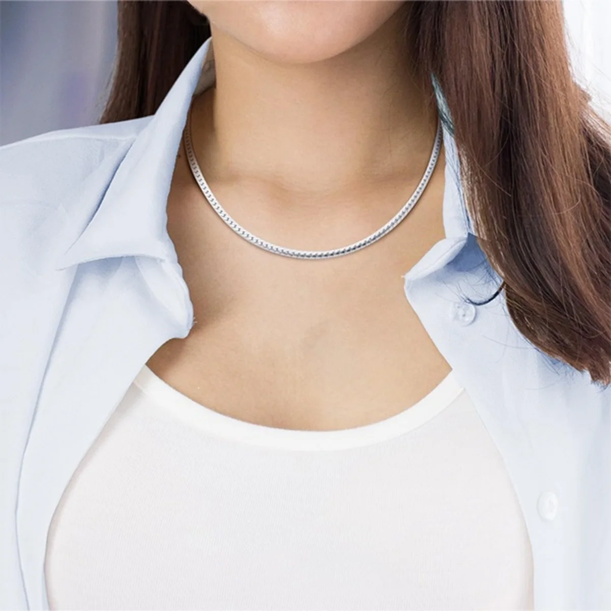 925 Sterling Silver Plated Soft Shiny Serpent Snake Bone Chain Punk Necklace: uk Stock, 4 Days Free Delivery, & No Order Amount limit