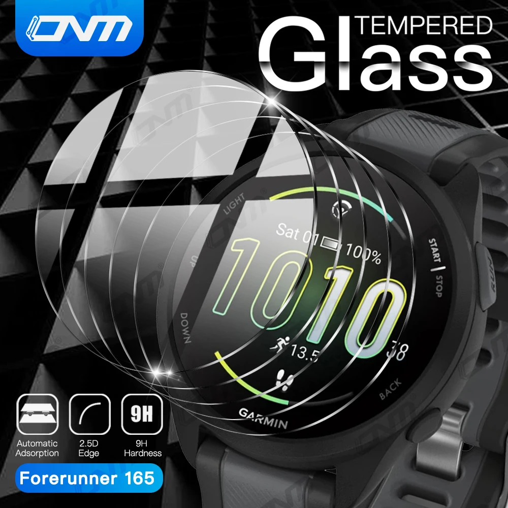 Vidrio Templado Premium 9H para Garmin Forerunner 165, Protector de pantalla HD transparente para reloj inteligente, película protectora para Garmin 165