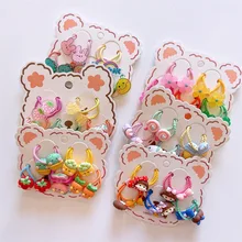 

New Spring Cute Cartoon Animal Candy Pair Mini Rubber Band Color Hand-painted Hair Ring for Children's Fashion Hair Accessories