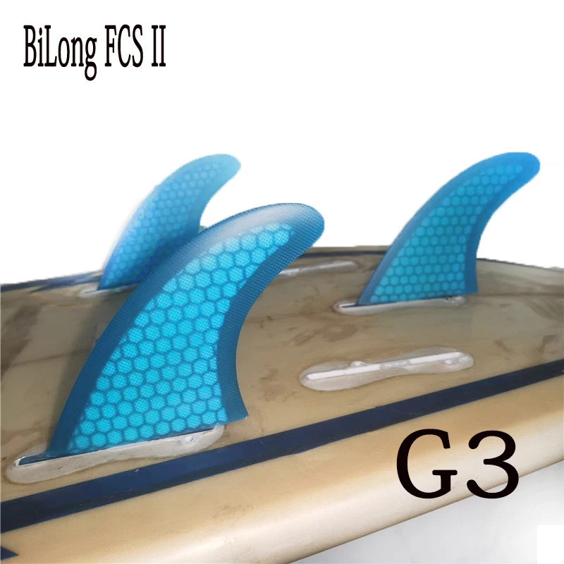 Bilong fcs ii g3サーフボードスラスター、トライフィン、グラス