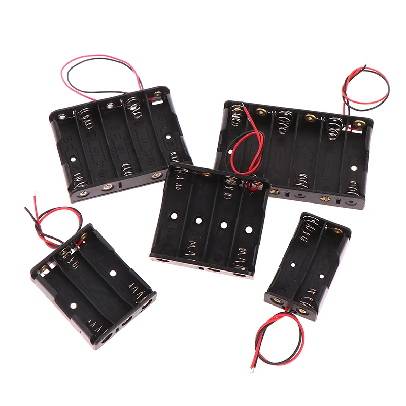3V AA 배터리 케이스 박스 1 2 3 4 5 6 슬롯 AA LR6 HR6 배터리 홀더 보관 케이스 리드 와이어 배터리 보호 케이스