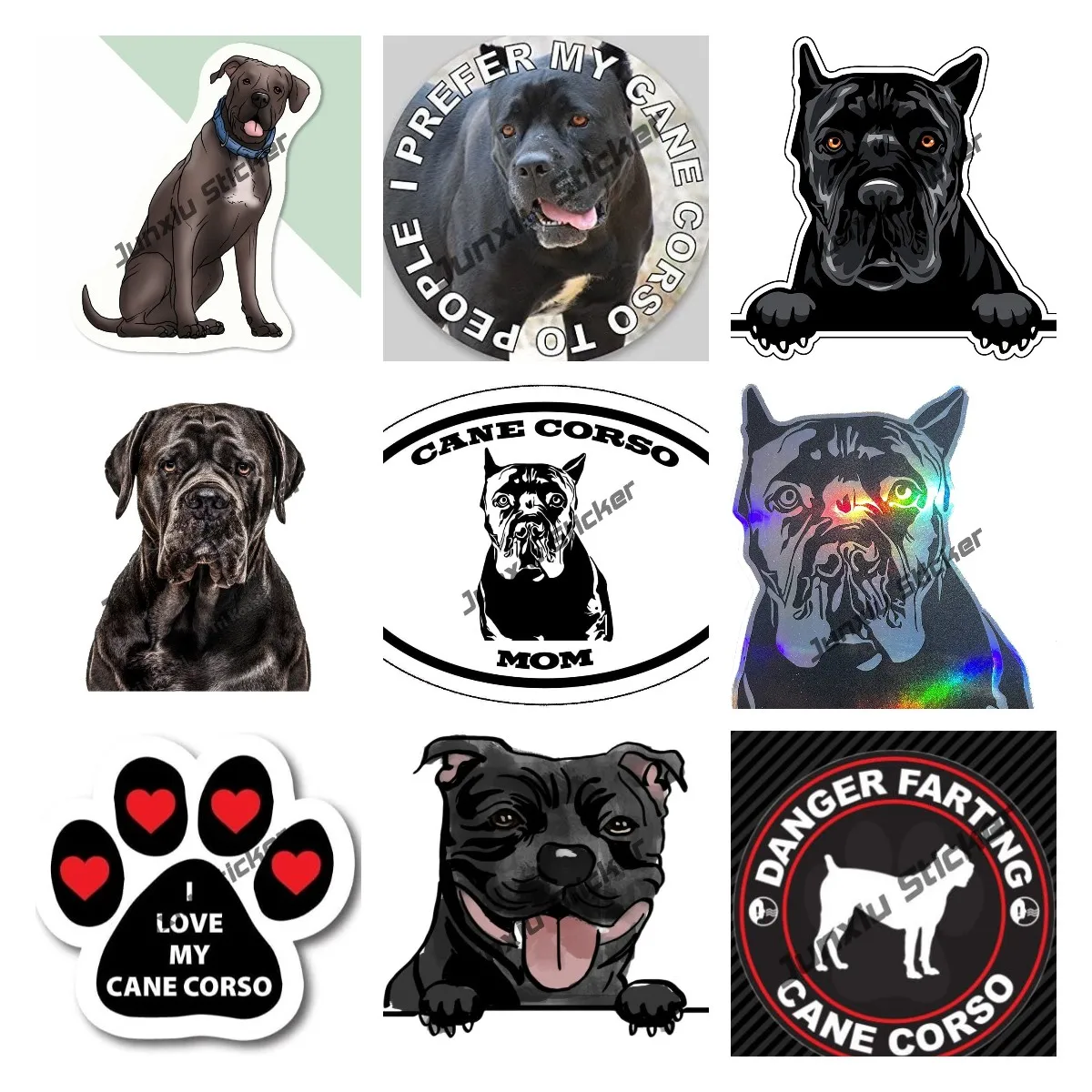 Canna Italiana Corso Cute Dog Decal Black Cane Corso Dog Breed Car Sticker Accessori Per Moto Pickup Carrozzeria 4X4 Off Road