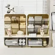 large capacity desk organizer with drawer multi layer pen holder slanted insert storage box for office dorm room supplies portable mold resistant pp material details 1