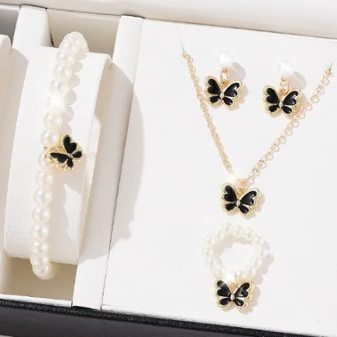 Lifestyle image showing the jewelry set being worn