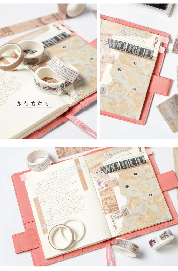 JIANWU 7pcs or 10pcs/set Cute Basic color Washi Tape Scrapbook DIY  Masking Tape School Stationery Store Journal supplies