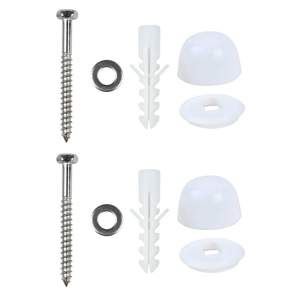 2set Long Screws With Wall Plugs Accessories Toilet Pans Bidet Fixing Kit Set Washers With End Cap for Concrete Floors Parts