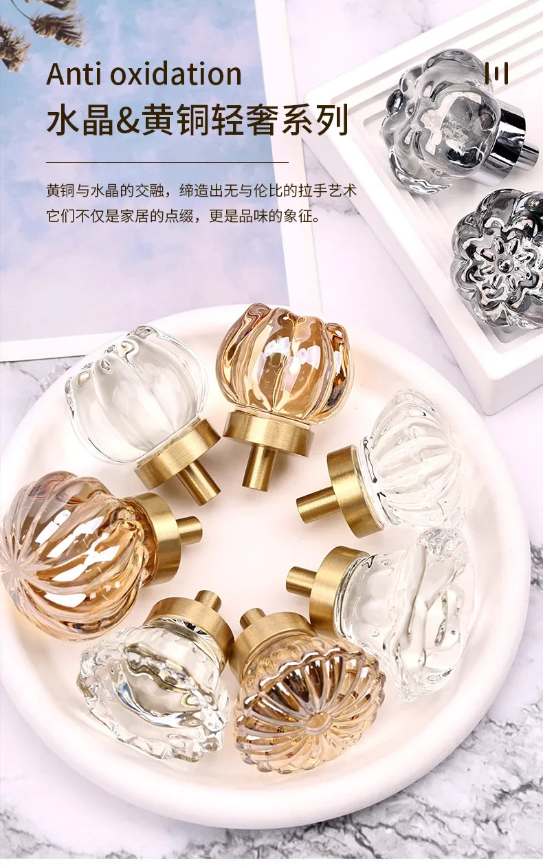 Crystal Glass Cabinet Knobs and Handles Fashion Gold Dresser Drawer Knobs  Kitchen Handle Furniture Handle Door Hardware - AliExpress 13