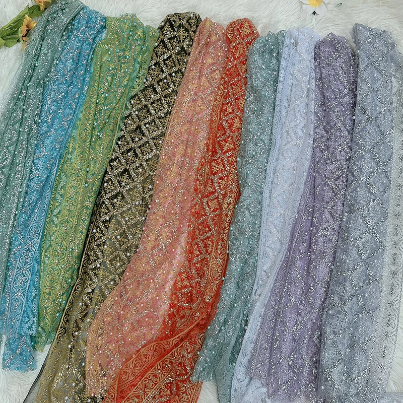 Dai Women's Shawl Thailand Beads Lace Shawl Glitter Scarf Mesh Wrap Cape Dai Ethnic Summer Sunscreen Beach Holiday Costumes