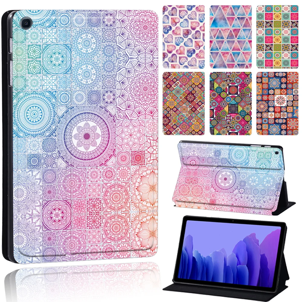 Portable For Samsung Galaxy Tab A7 Lite T220 8.7Inch/Tab A7 10.4 T500/ Tab A 8.0 T290 Tablet Case Bohemian Pattern Stand Cover