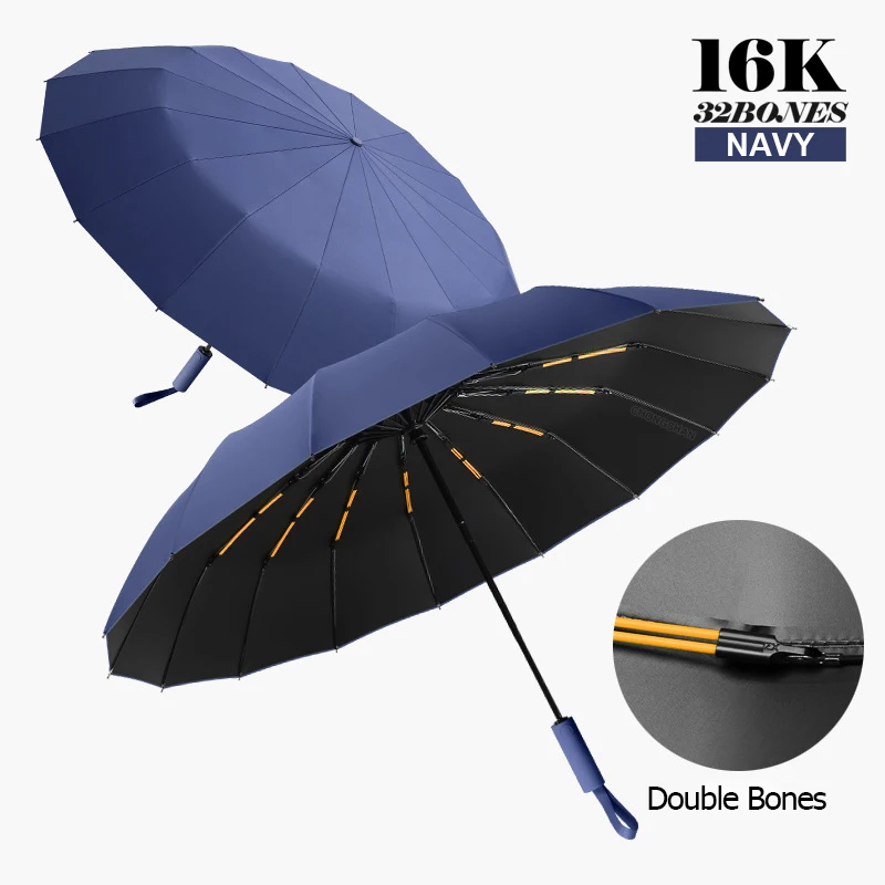 16K Double Bones Large UV Umbrella Men Womens Windproof