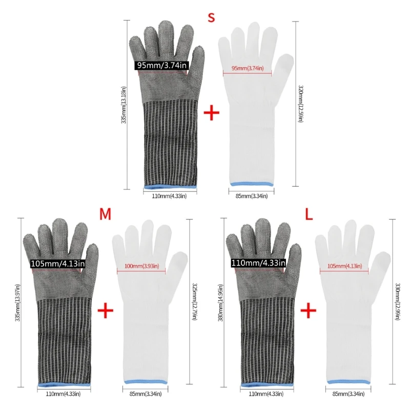 G5T5 Cut Resistant Glove Stainless Steel Mesh Metal Glove Cutting Glove for Butchers Cutting 4