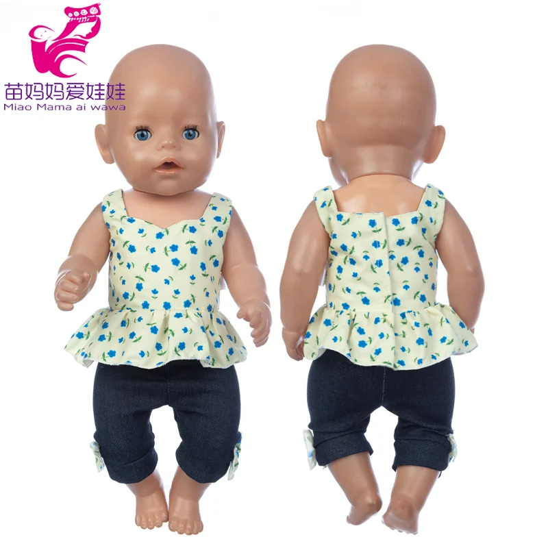 

17 Inch Reborn Baby Doll Clothes Red Rabbit Black Dots Pants Toys Wears Children Gifts