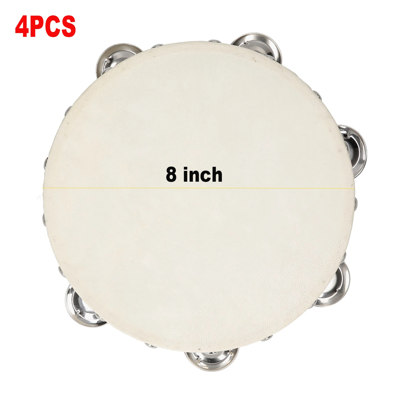 Tambour à Main Pour Enfant, Cadre En Bois Tambourin En Peau De Mouton à  Texture Fine 15,2 Cm 20,3 Cm Avec Cloches En Métal à Double Rangée Pour Les  Activités De Plein