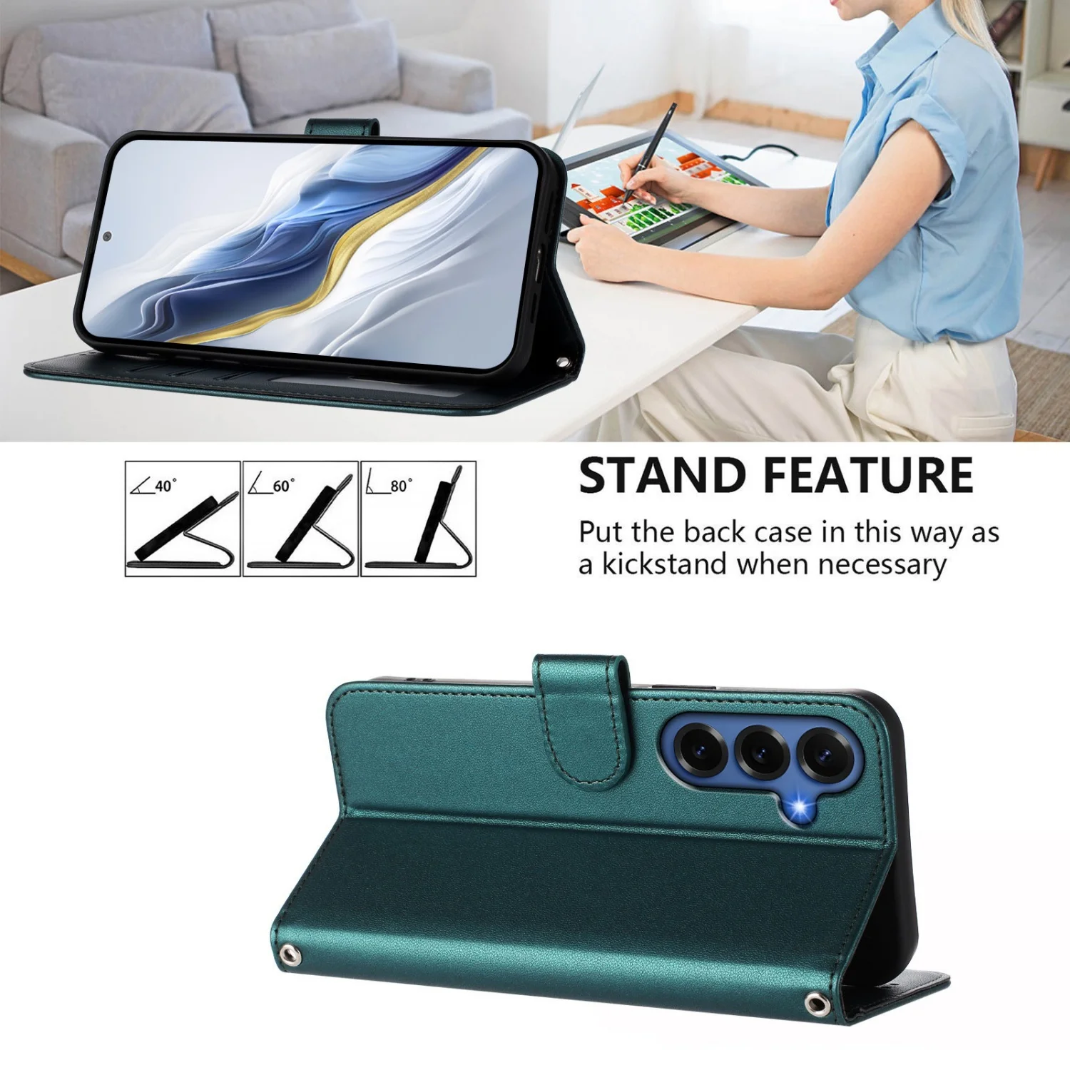 Magnetic Leather Wallet Stand Cover - Premium Flip Case