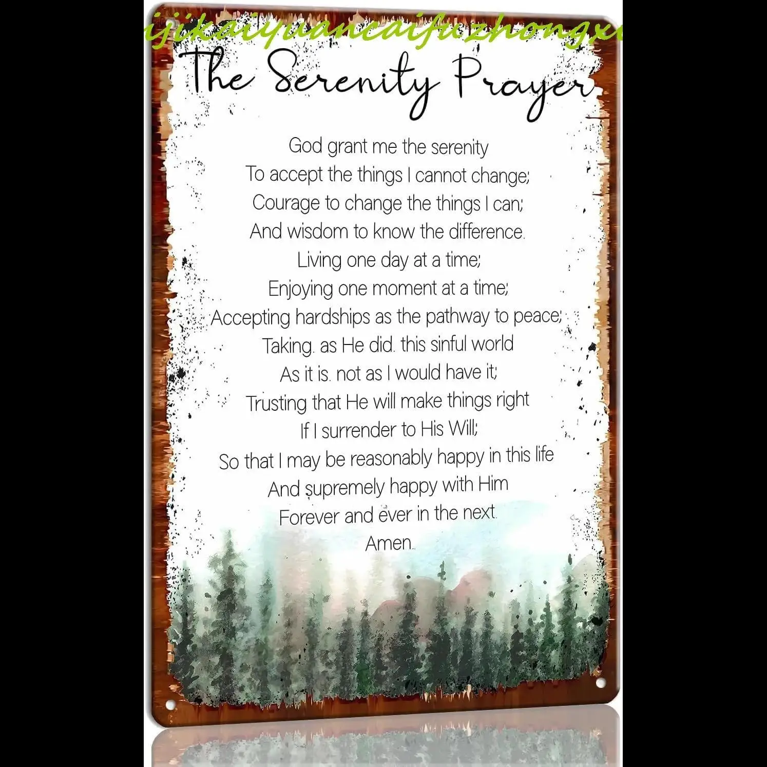 Serenity Prayer Metal Sign 1