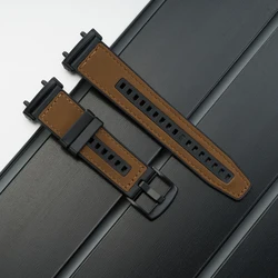 Premium Leather Silicone Strap - Unisex Sports Bracelet Band Loop Accessory - T Rex 2Ultra (Brown)