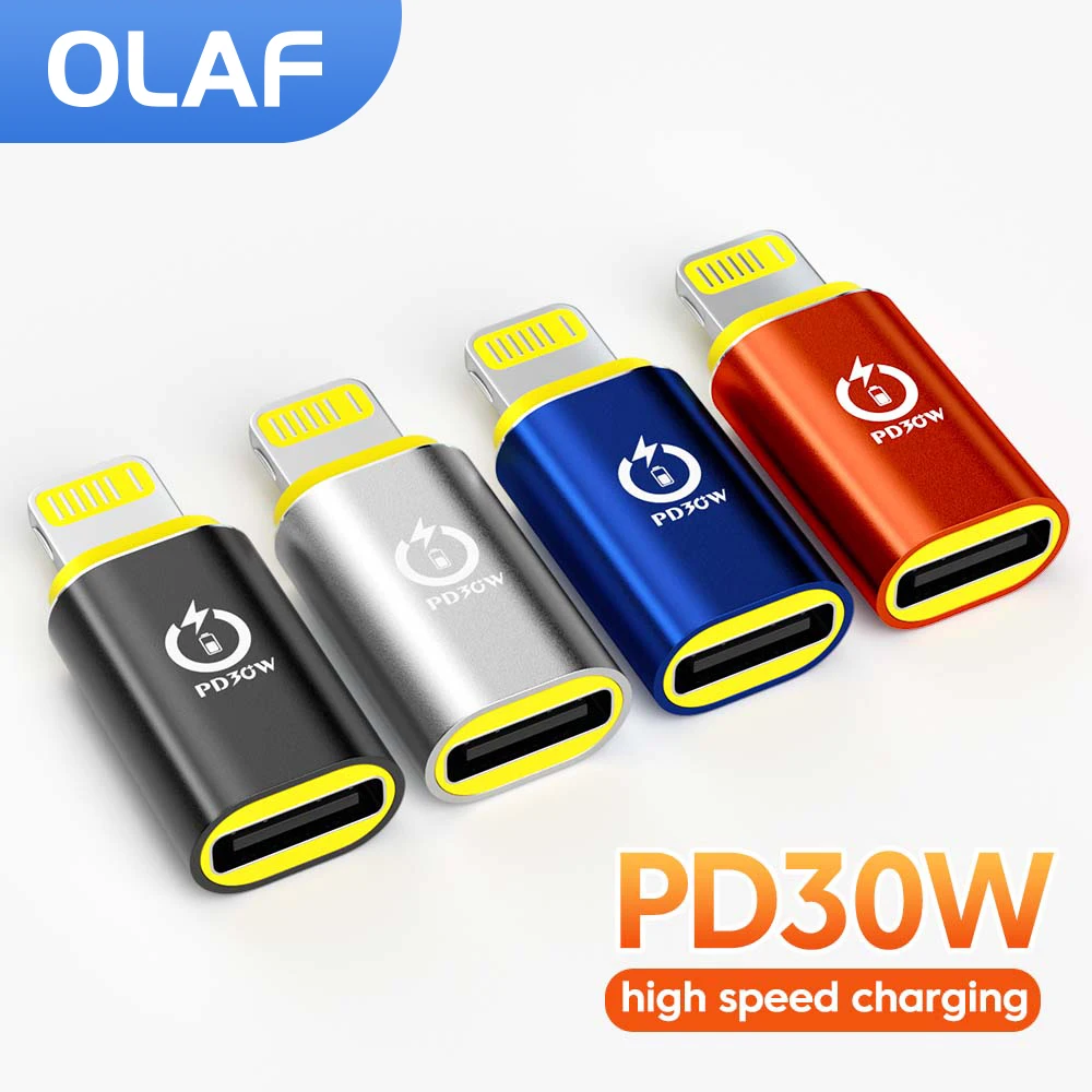 Olaf USB C vers adaptateur Lightning pour IOS mâle vers Type C femelle convertisseur pour iPhone 14 13 11 macbook PD30w adaptateur de charge rapide