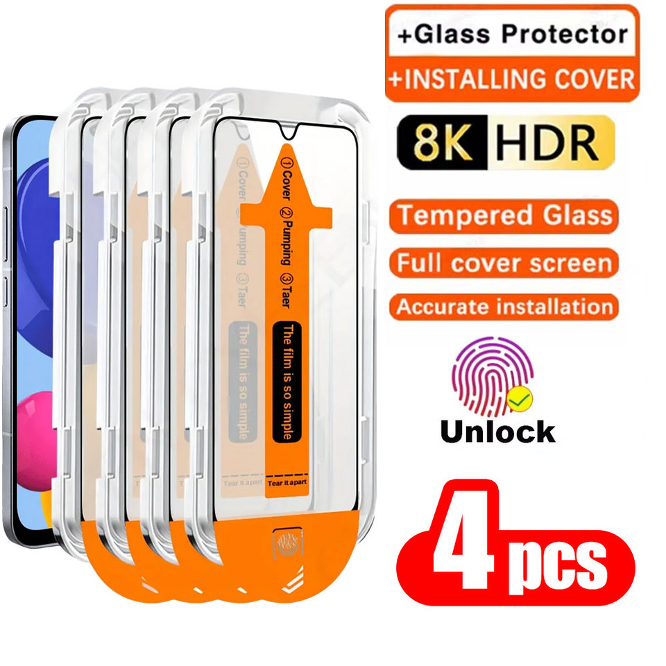 1-4PCS HD Unlock Dust Free Easy Install Screen Protector For Google Pixel 9 Pro XL 10 10A 9A 8 8A 7 7A 6A Pixel10 Tempered Glass