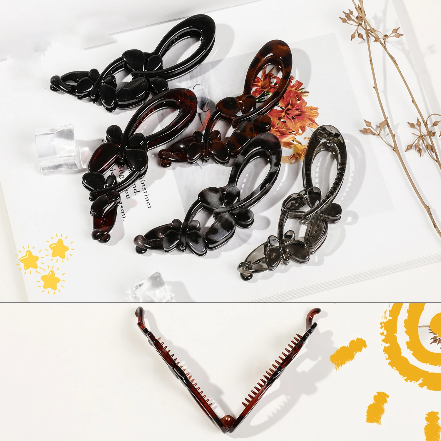 Leopard Butterfly Hair Clip - Stylish Hair Claw Accessory