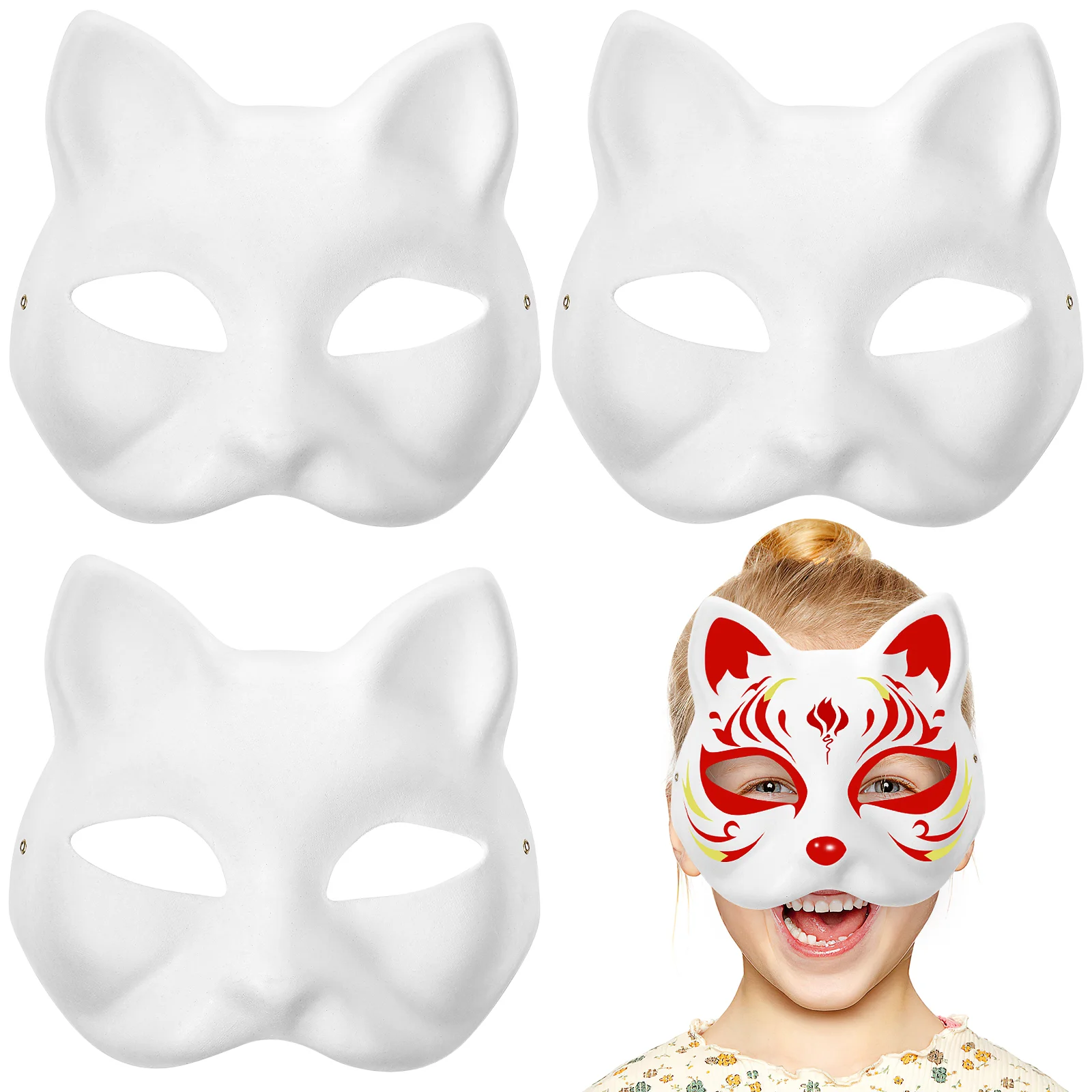 

Toyvian Toys For Cats Face Mask White Unpainted Masks Diy Your Own Masks Halloween Carnival Valentines Day Craft Painting