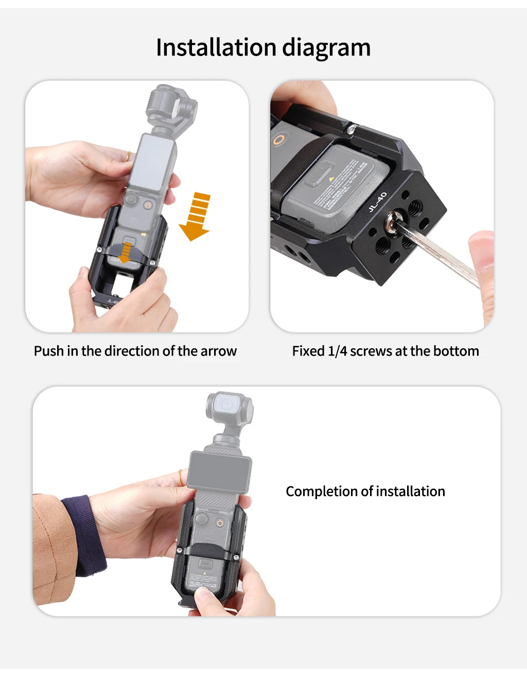 Metall-Verlängerungsrahmen für DJI Osmo Pocket 3, Käfig, Multifunktions-Erweiterungsgerät, Schnellverschluss-Halterung für Pocket 3-Gimbal-Kamera – Detail 13