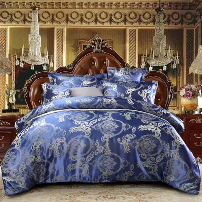 Royal Blue Blue And Gold Comforter Set Queen Benzara Nova Piece
