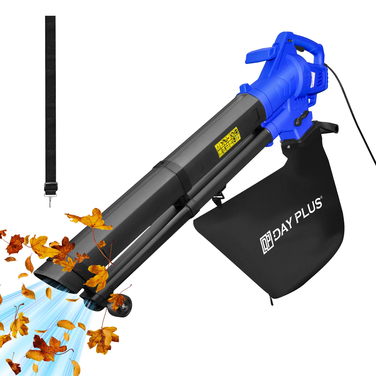 Powerful 5000W Garden Electric Leaf Blower & Vacuum 3 in 1 Leaf Blower 35L Leaf Collection Bag,6 Speeds for Home Garden