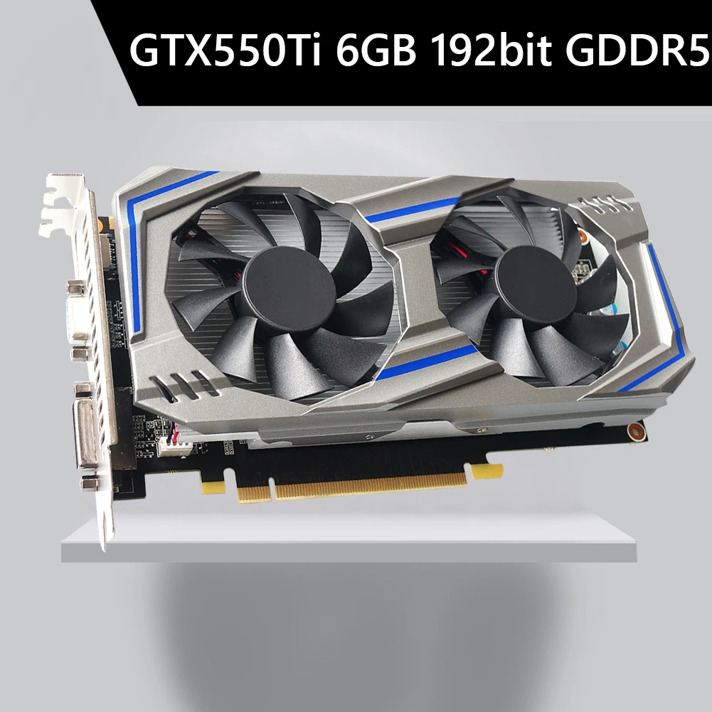 GTX550TI 2GB 128Bit DDR5 NVIDIA Computer Graphics Cards HDMI-Compatible VGA Gaming Video Graphic Card with Dual Cooling Fan gpu pc Graphics Cards