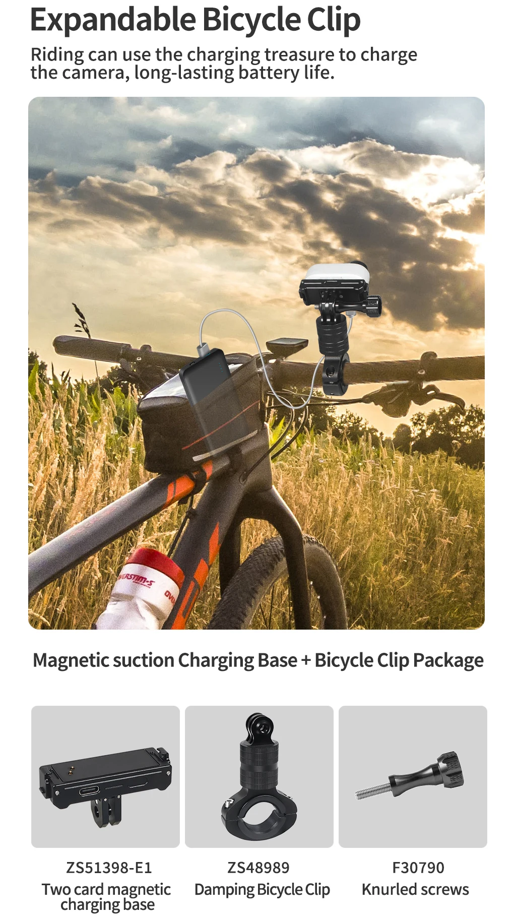 Magnetische Halterung aus Aluminium mit Stativadapter, 1/4-Loch-Ladeanschluss, magnetische Saugbasis für Insta360 GO 3 3S Daumenkamerahalterung – Detail 13
