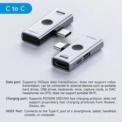 Hagibis Dual USB - C Adapter with 100W Charging & Headphone OTG Converter (C to C and PD)