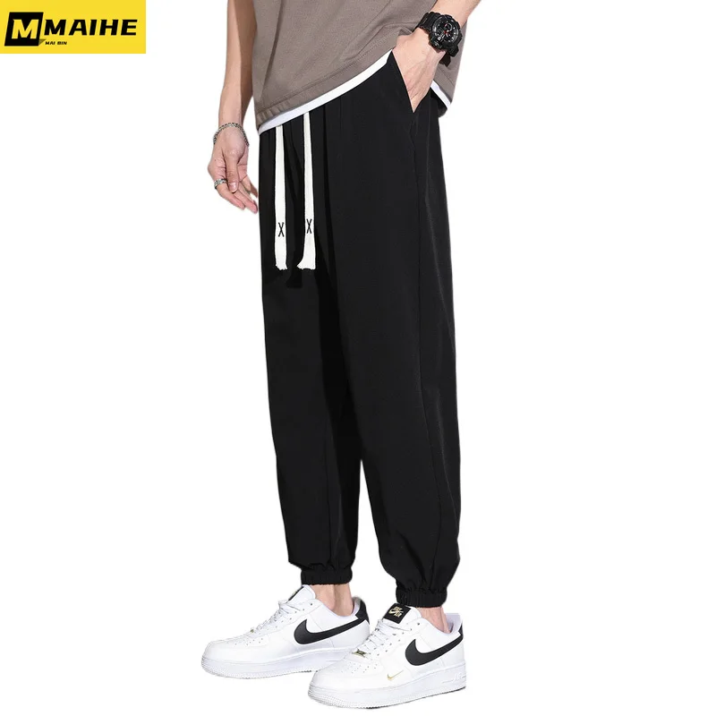 

Men's Long Pants New Loose Casual Elastic Waistband Leggings Korean Popular Sports Eggings Pants Plus Size M-4xl Men's Clothing