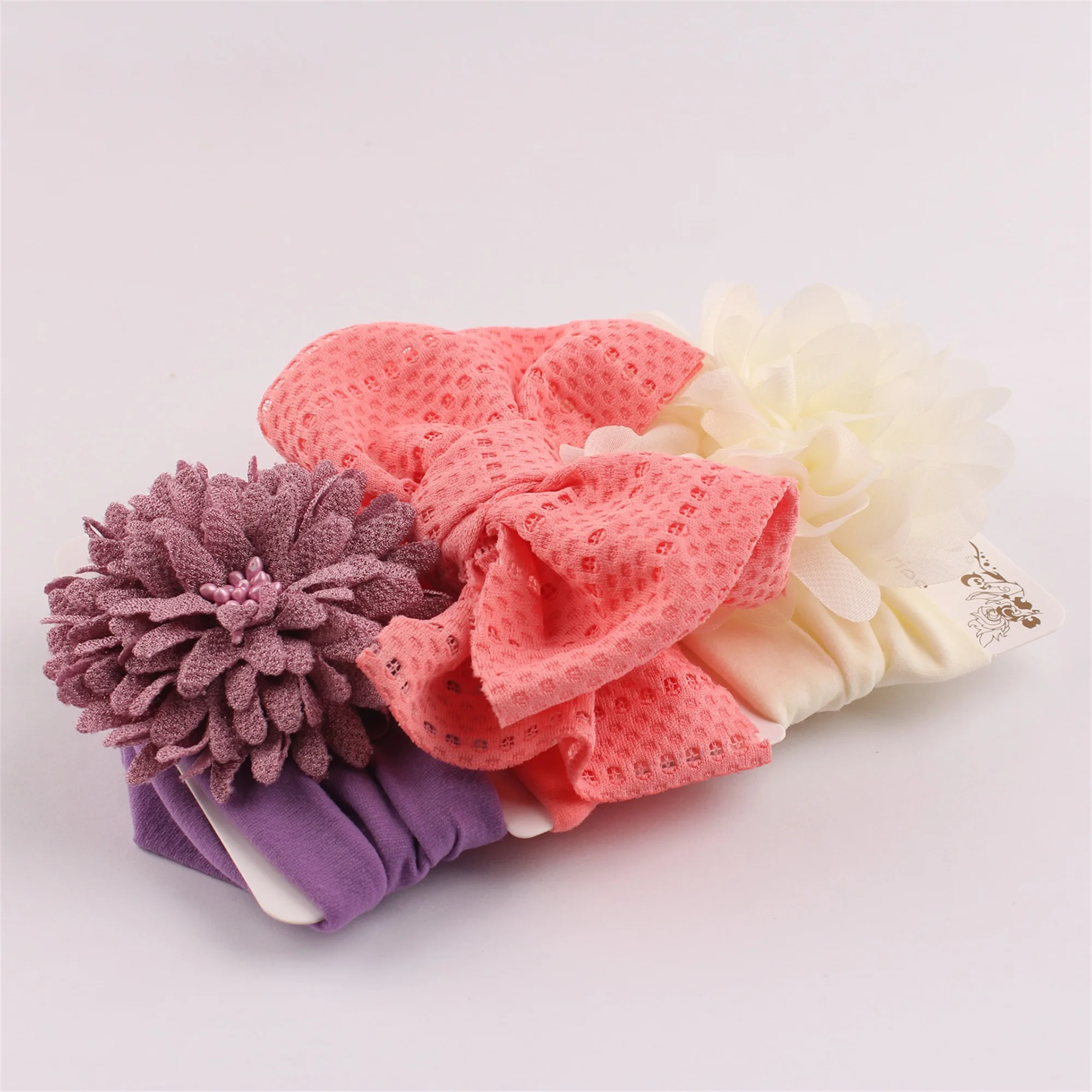 3 Pack Baby Girl Bow Headband Set with Adorable Flower Embellishments for Stylish Photos and Everyday Wear Soft and