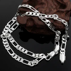 Elegant 18K Gold - Plated Sterling Silver Necklace - Timeless Fashion Jewelry (Silver 70cm)