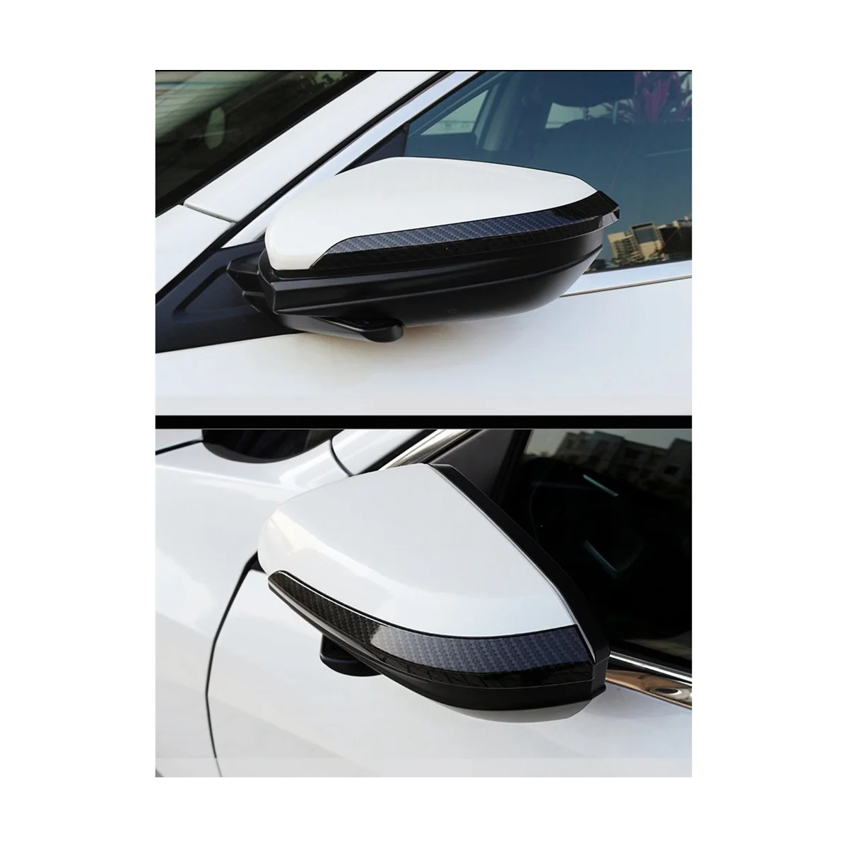 

Car Carbon Fiber Side Rearview Mirror Trim Frame Cover Exterior Mirror Stickers for Honda 10Th Gen Civic 2016-2020