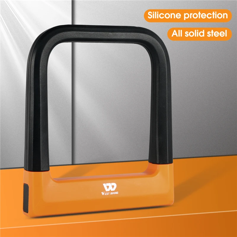 WEST BIKING Bicycle U Lock MTB Road Bike Safety Anti-theft Chain Lock With 3 Keys Motorcycle Cycling Lock Bicycle Accessories