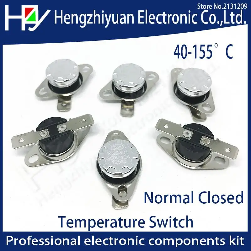 BokWin 2PCS KSD301 Thermostat 180°C 250V Normally Closed N.C Snap Disc Limit Control Switch Microwave Thermostat Thermal Switch 