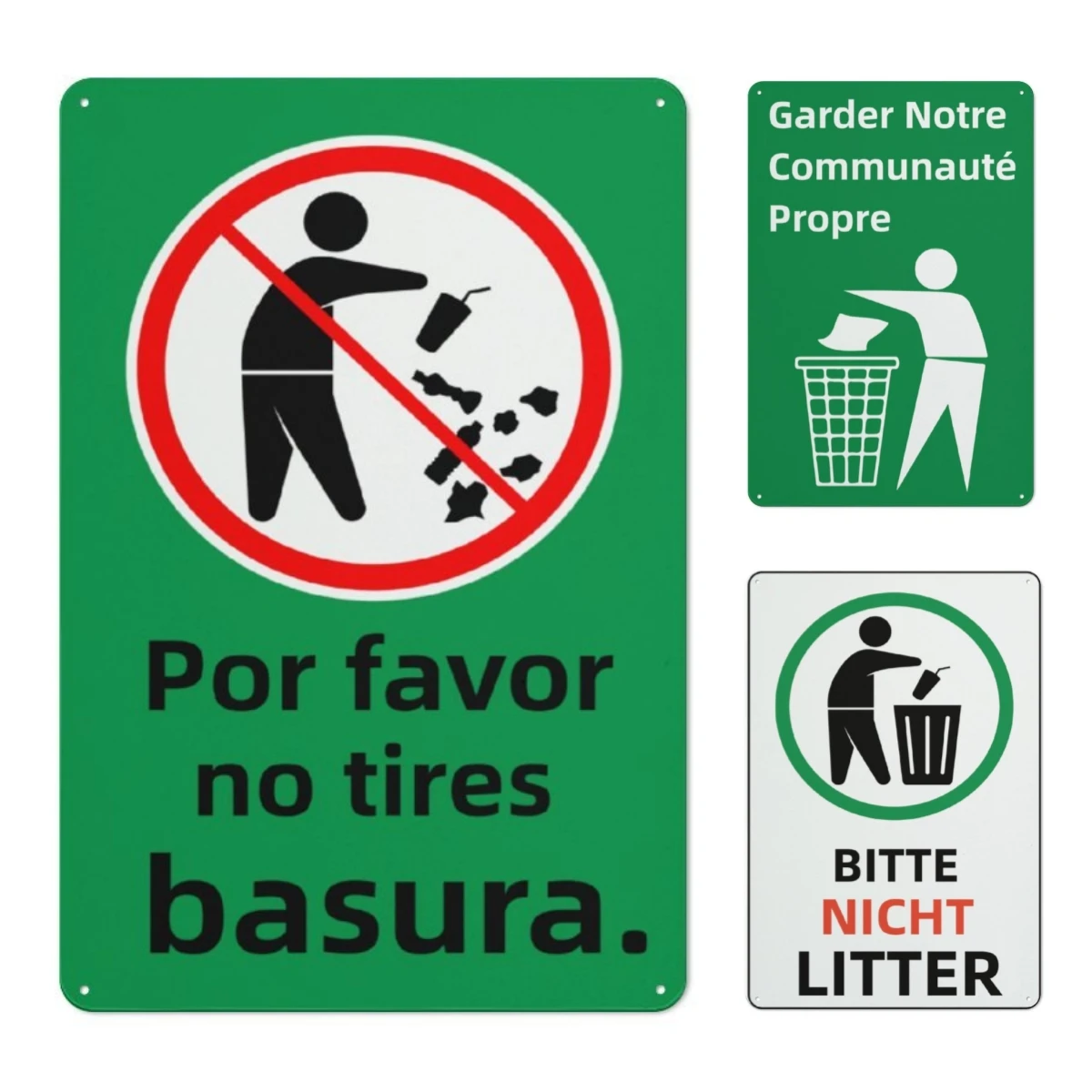 

Please Do Not Litter Sign - Metal Sign - No Littering Sign Outdoor - No Trash Sign-Stay Off Grass Signs for Yard, 8x12 Inch